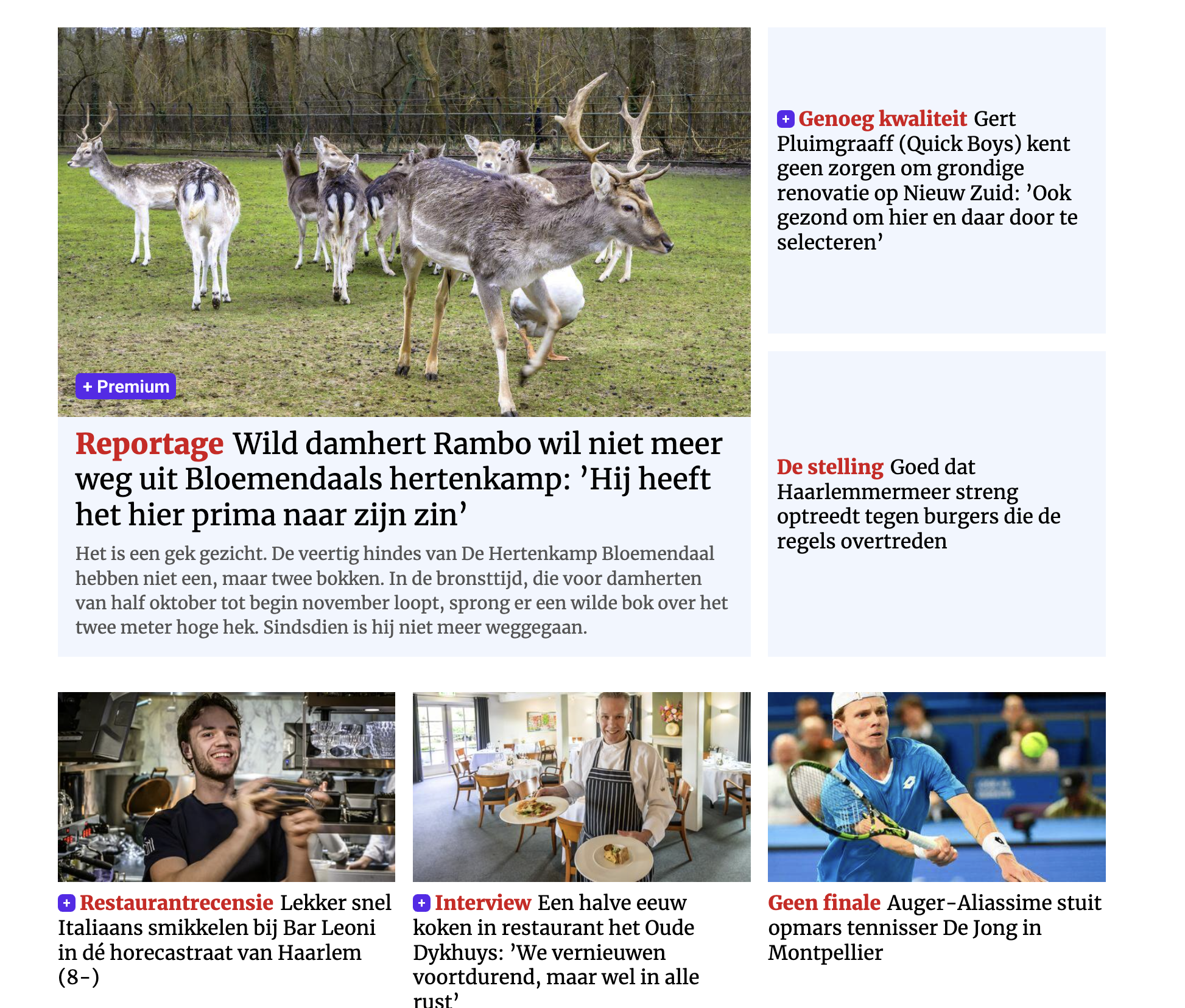 De Hertenkamp in het Haarlems Dagblad